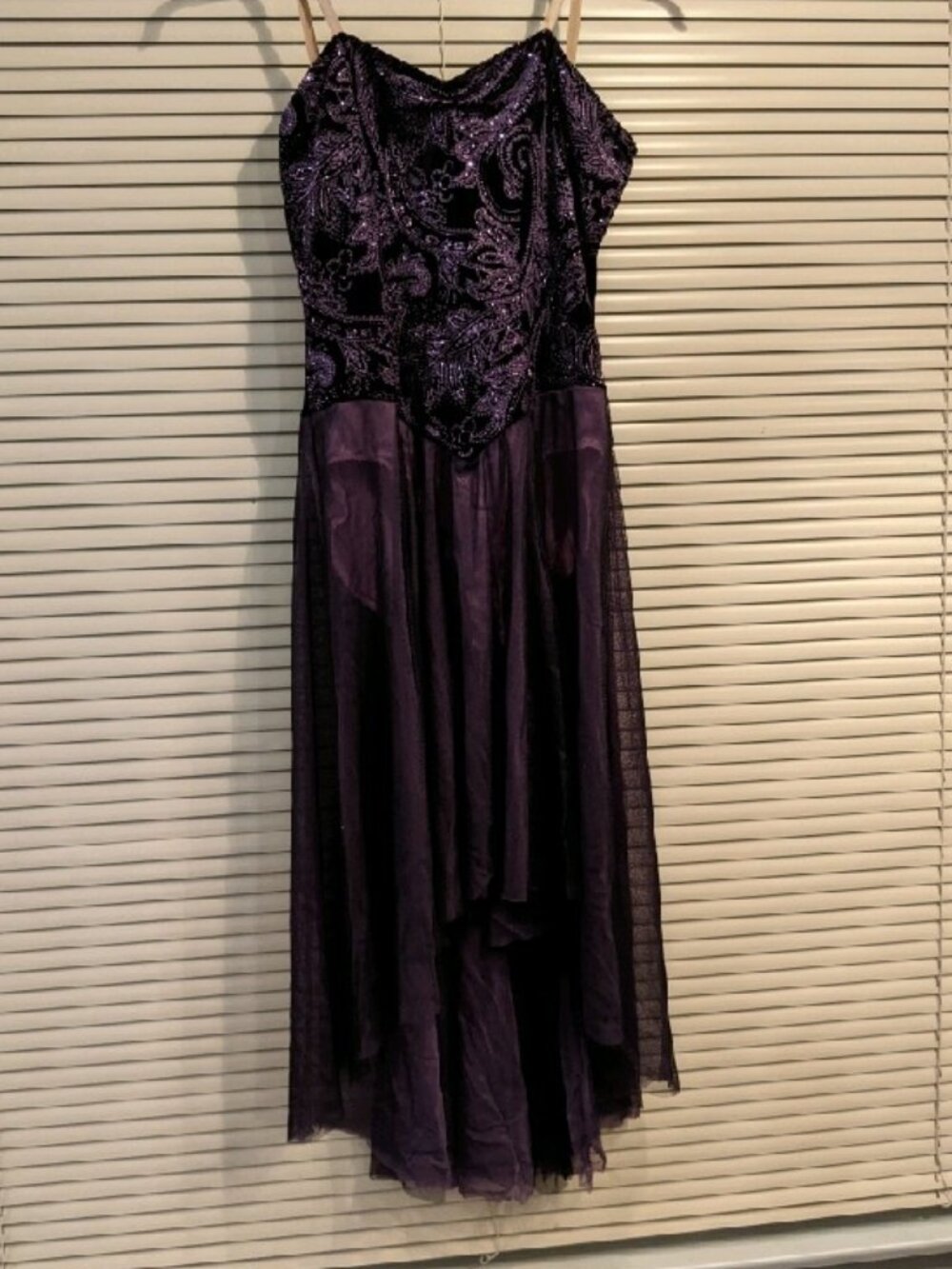 Algy Purple Sequined Dance Costume Dress-Large Adult